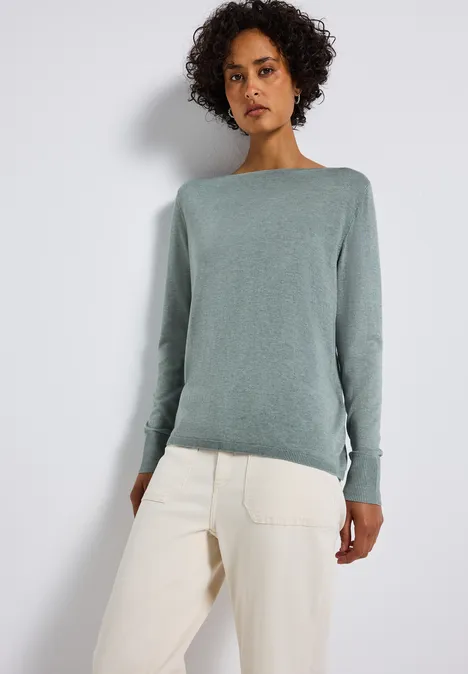 Basic Pullover nile blue mel.