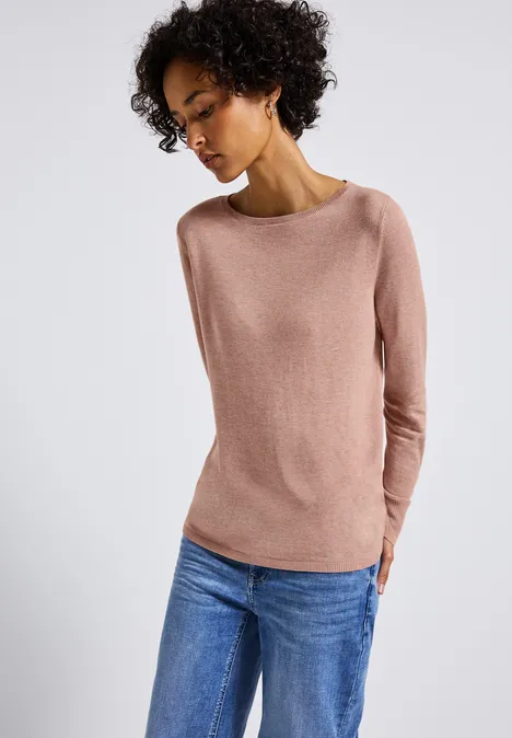 Pull basique faded rose mel.