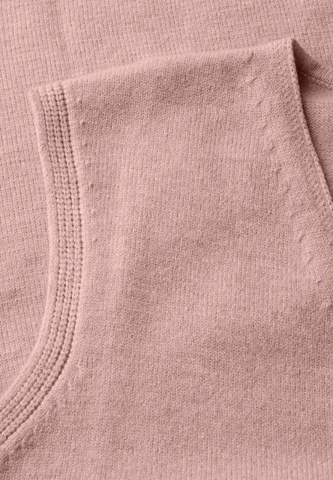 Ärmelloser V-Neck Pullover faded rose mel.