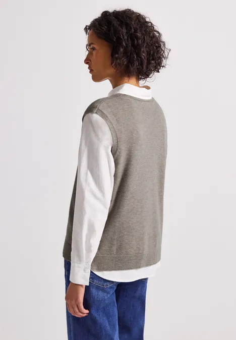 Ärmelloser V-Neck Pullover mocha dream mel.