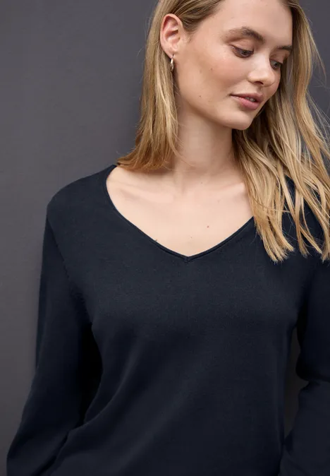 V-Neck Pullover deep blue V-Neck Pullover deep blue