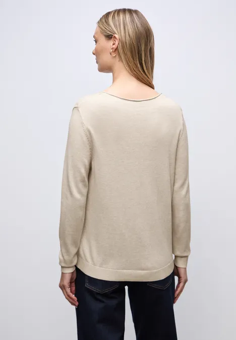 V-Neck Pullover tusk cream mel. V-Neck Pullover tusk cream mel.