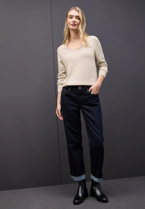 V-Neck Pullover tusk cream mel. V-Neck Pullover tusk cream mel.