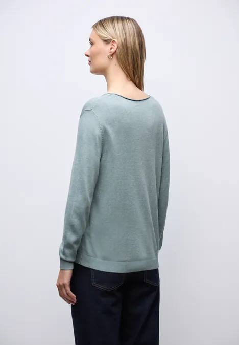V-Neck Pullover nile blue mel. V-Neck Pullover nile blue mel.