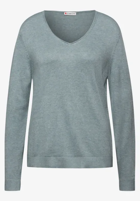 V-Neck Pullover nile blue mel. V-Neck Pullover nile blue mel.