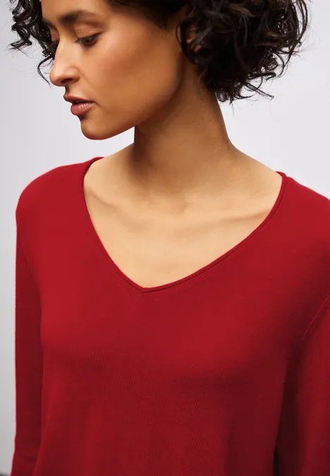 V-Neck Pullover racing red V-Neck Pullover racing red