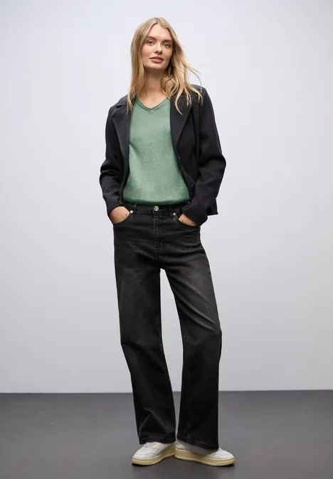 V-Neck Pullover serene green mel. V-Neck Pullover serene green mel.