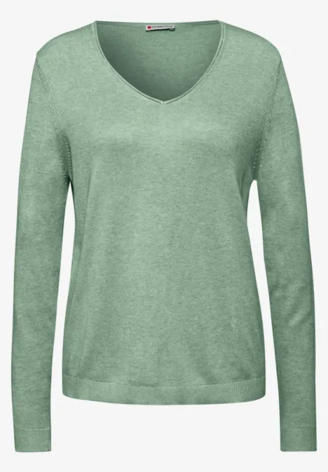 V-Neck Pullover serene green mel. V-Neck Pullover serene green mel.
