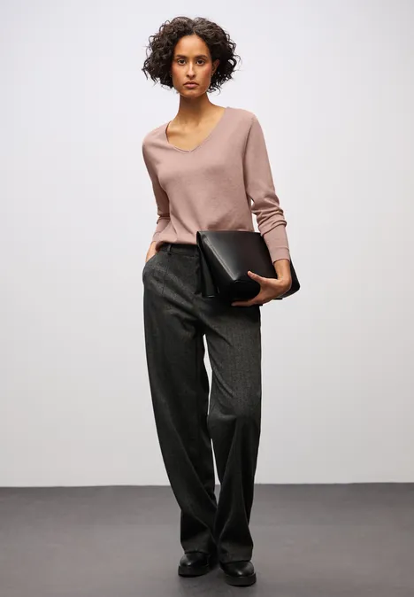 V-Neck Pullover faded rose mel. V-Neck Pullover faded rose mel.