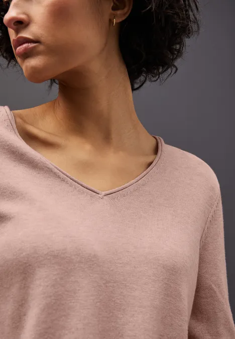 V-Neck Pullover faded rose mel. V-Neck Pullover faded rose mel.