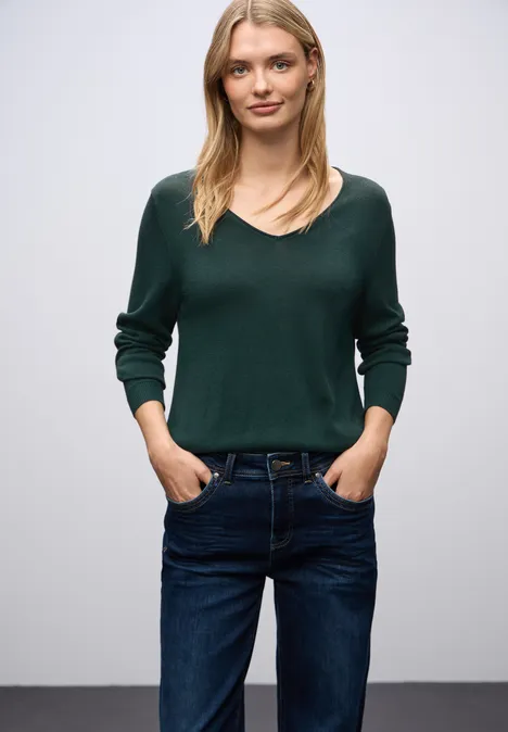 V-Neck Pullover deep teal green V-Neck Pullover deep teal green