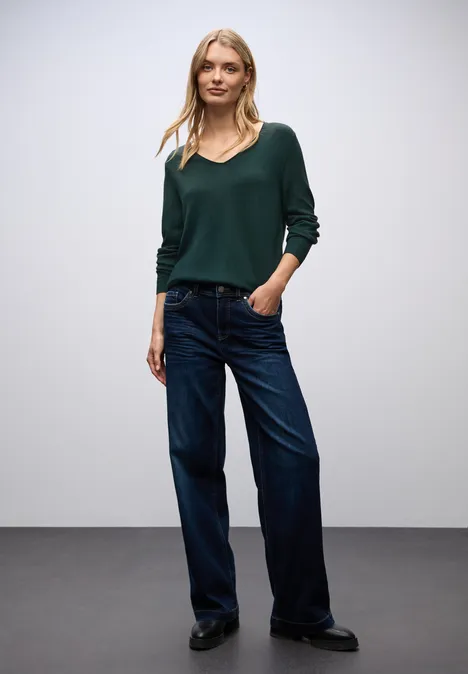 V-Neck Pullover deep teal green V-Neck Pullover deep teal green