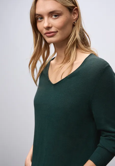 V-Neck Pullover deep teal green V-Neck Pullover deep teal green