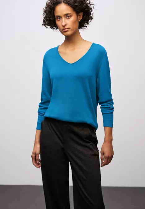 V-Neck Pullover polaris blue V-Neck Pullover polaris blue