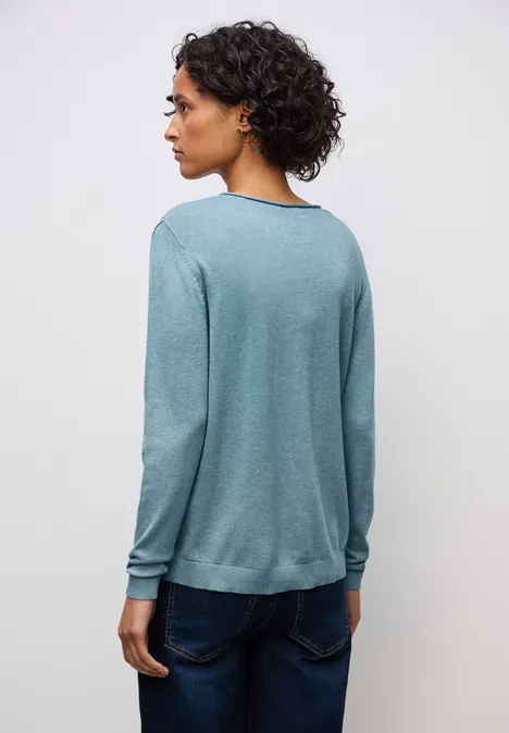 V-Neck Pullover glacier blue mel. V-Neck Pullover glacier blue mel.