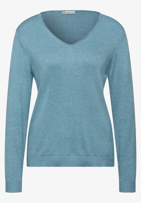 V-Neck Pullover glacier blue mel. V-Neck Pullover glacier blue mel.