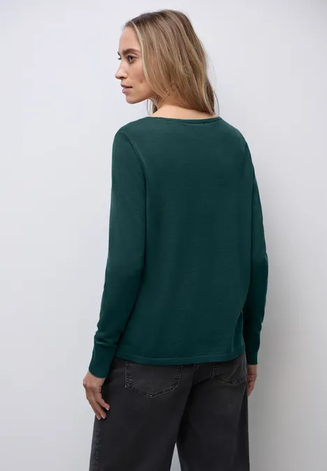 Basic Pullover deep teal green