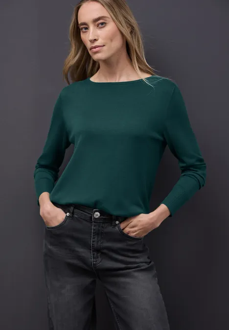 Basic Pullover deep teal green