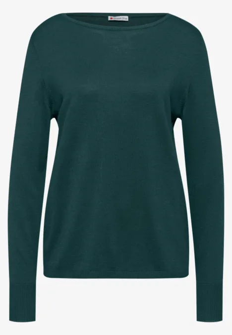 Basic Pullover deep teal green