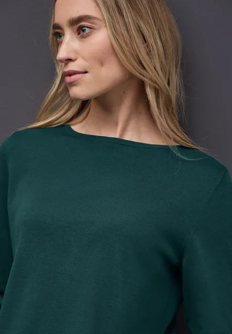 Basic Pullover deep teal green
