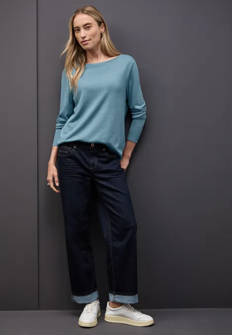 Basic Pullover glacier blue mel.