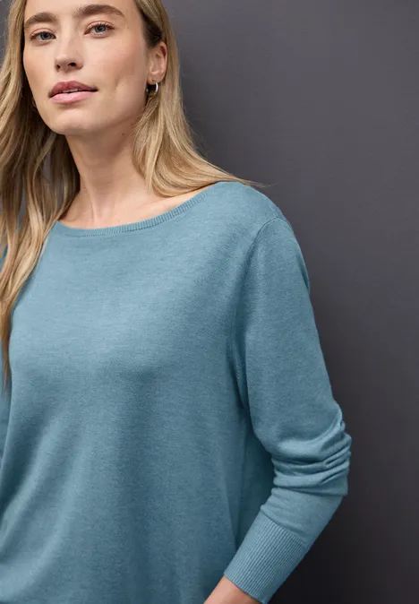 Basic Pullover glacier blue mel.