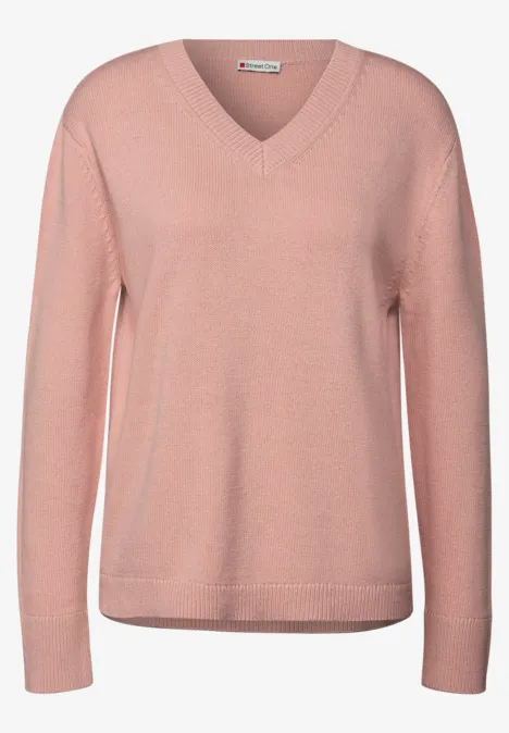 V-Neck Pullover faded rose