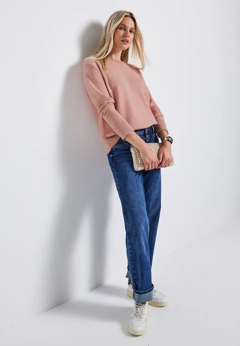 Rundhals-Pullover faded rose