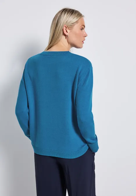 Rundhals-Pullover polaris blue