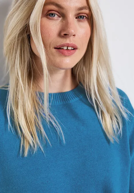 Rundhals-Pullover polaris blue