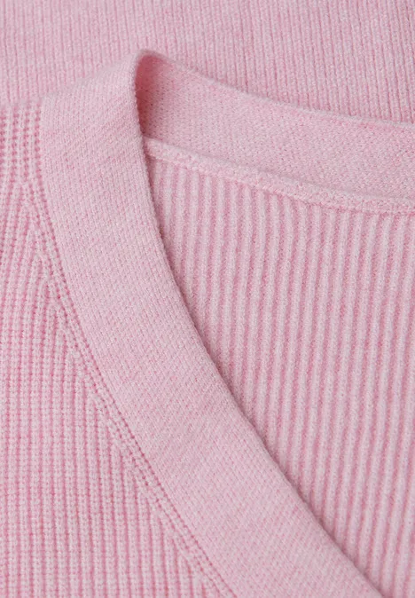 Basic V-Neck Pullover powder pink mel.