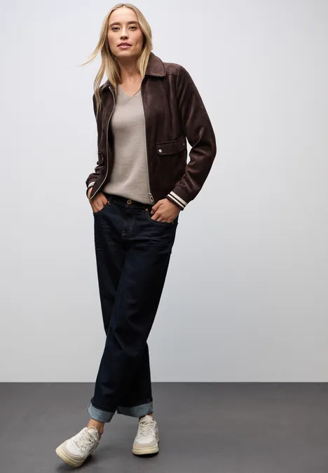 Basic V-Neck Pullover sandstone mocha mel.