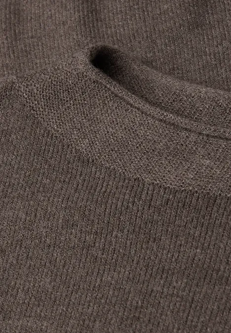 Pullover mit Rollkante dark nomad brown mel.