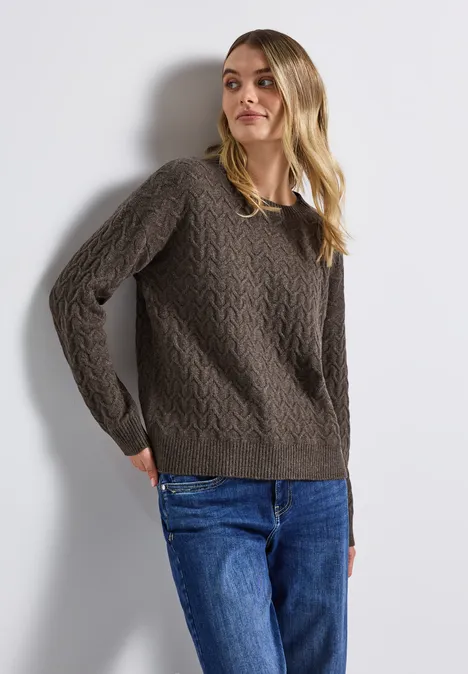 Kuscheliger Strukturpullover dark nomad brown mel.