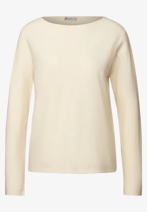 Trui met structuur soft beige