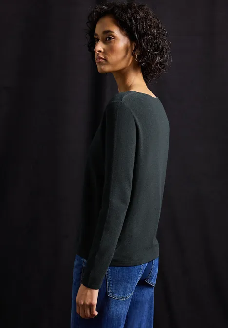 Strukturpullover juniper green