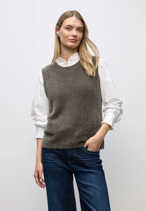 Ärmelloser Pullover nomad brown
