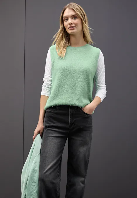 Ärmelloser Pullover serene green