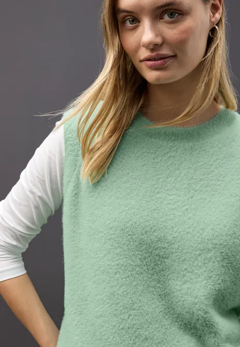 Ärmelloser Pullover serene green