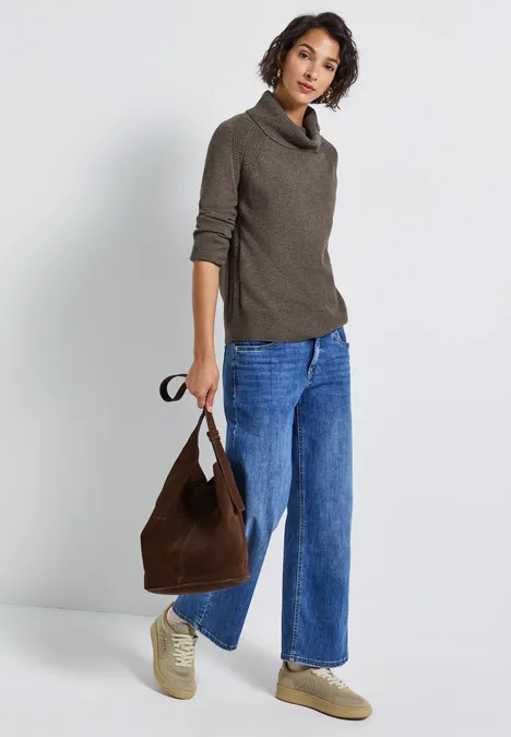 Pullover mit Stehkragen nomad brown mel.
