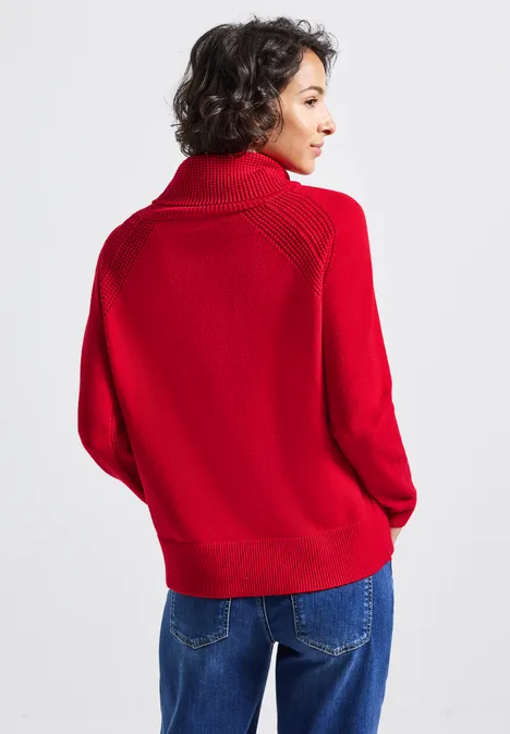 Pullover mit Stehkragen racing red