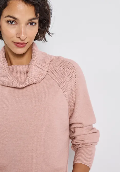 Pullover mit Stehkragen faded rose mel.