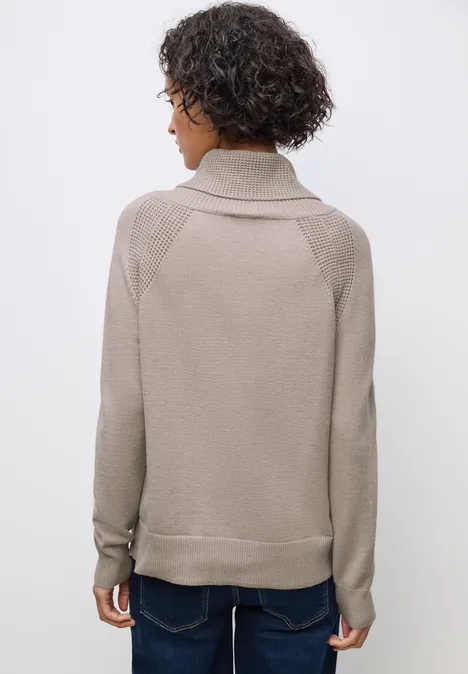 Pullover mit Stehkragen sandstone mocha mel.