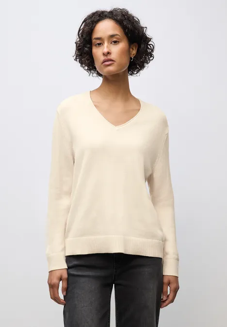 Kuscheliger V-Neck Pullover soft beige