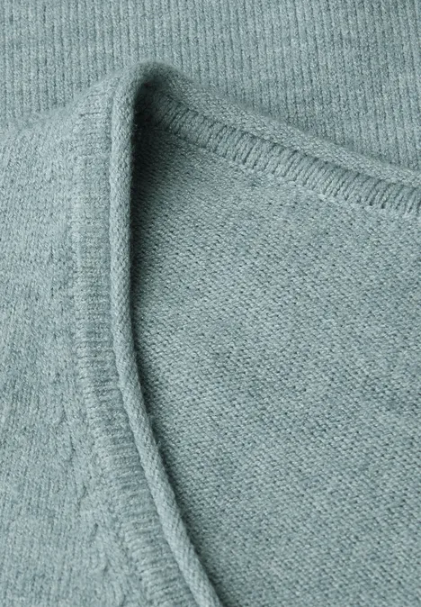 Kuscheliger V-Neck Pullover nile blue mel.