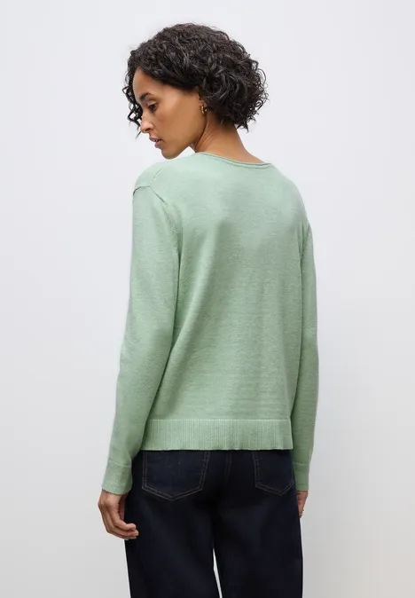 Kuscheliger V-Neck Pullover serene green mel.