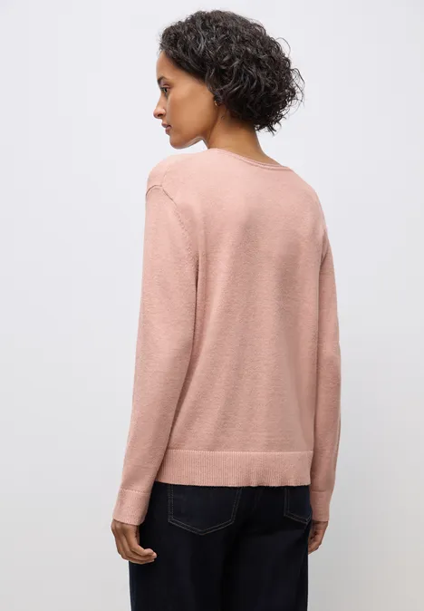 Kuscheliger V-Neck Pullover faded rose mel.