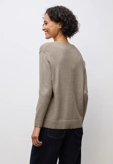 Kuscheliger V-Neck Pullover mocha dream mel.