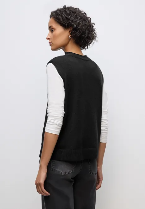 Ärmelloser Pullover Black