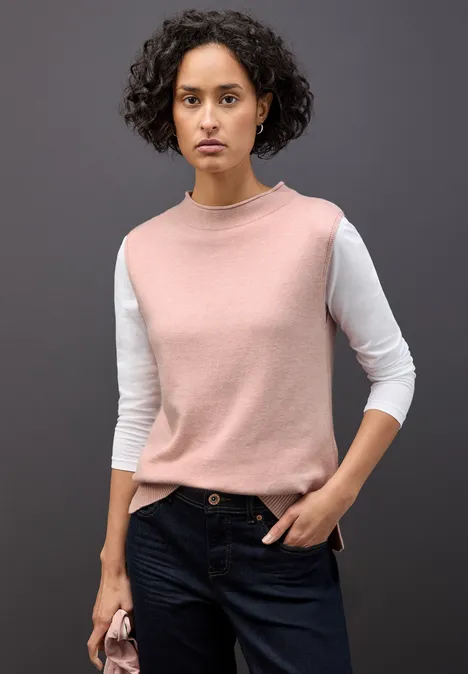 Ärmelloser Pullover faded rose mel.